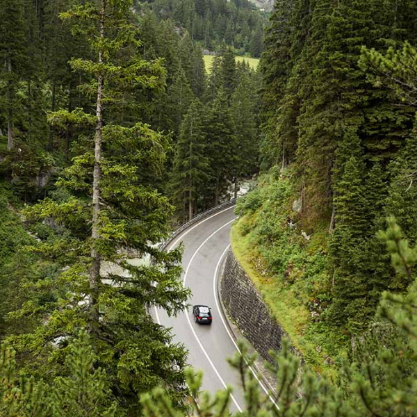 car on mountain road