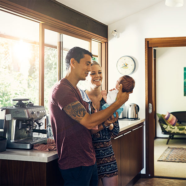 Couple holding baby